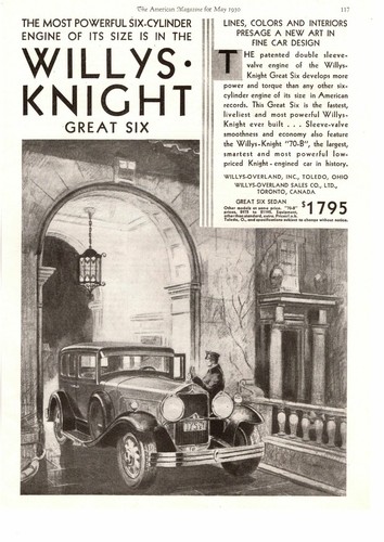 1930 willys knight - willys, great