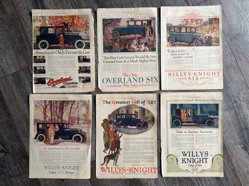 Willys overland vintage 6pc - willys, ad