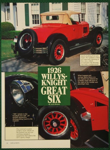 Willys knight 1926 great six - knight,